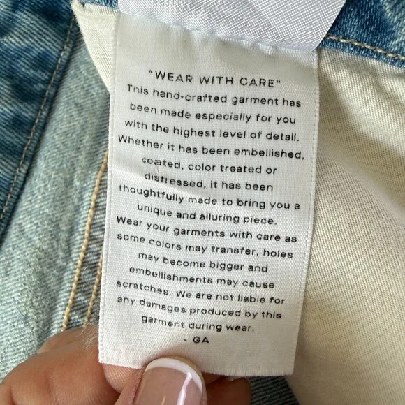 Good American Mom Jeans Women's Sz 10 / 30 High Waist Distressed Light Wash Blue - Picture 16 of 16